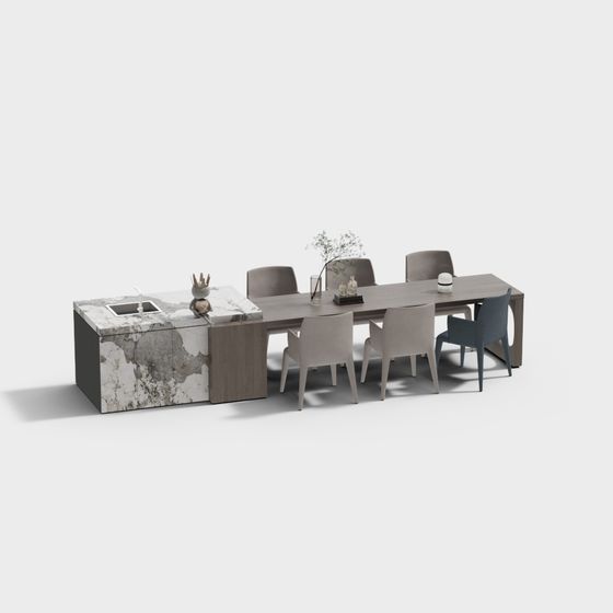 Modern kitchen Island,Gray