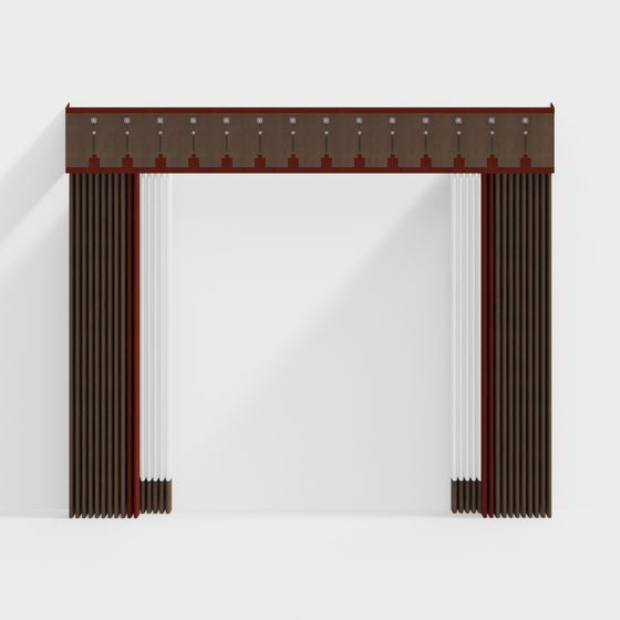 Vintage Modern Low-Poly Curtain 3D model