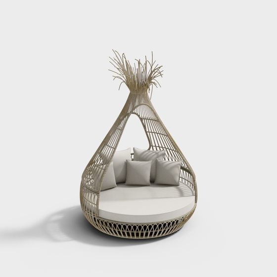 Tropical Low Poly Hammock 3D model