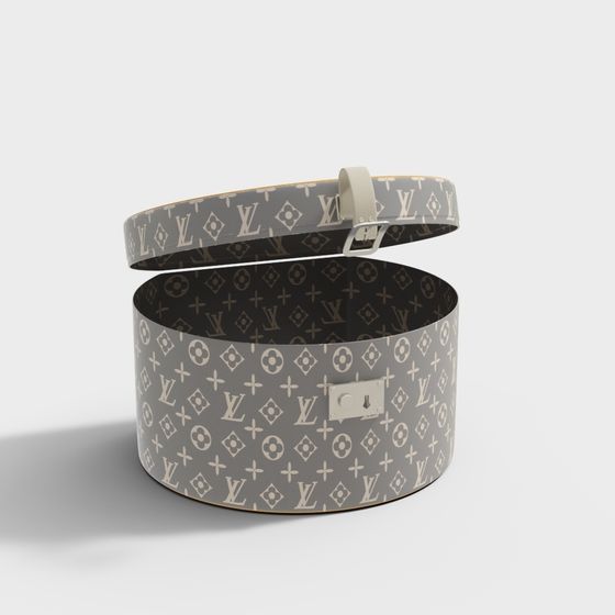 Elegant Round Hat Box 3D model