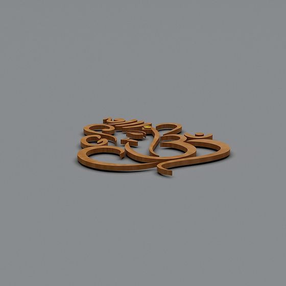 Om Symbol 3D model with Low Polygon Design