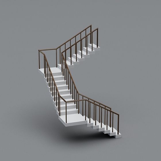 Elegant Low-Poly Staircase 3D model for Creative Projects
