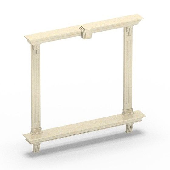 Rectangular Window Cover 3D Model in White