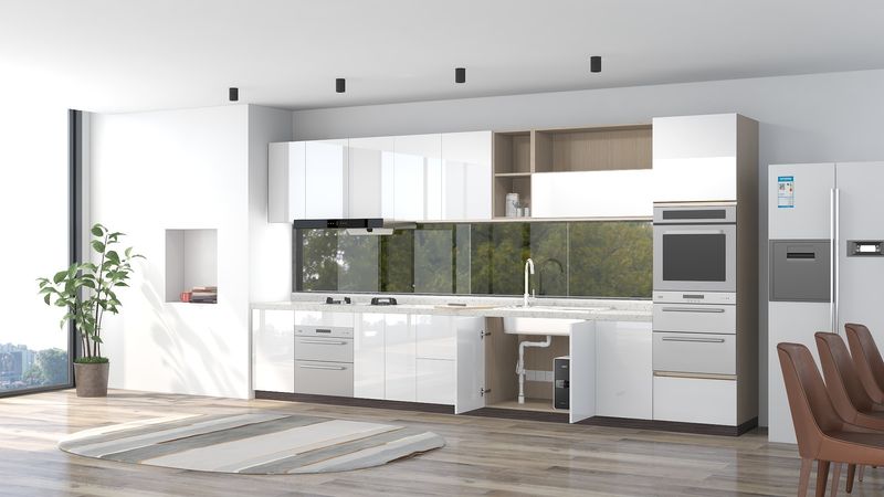 Modern Minimalist Kitchen with Gray Accents