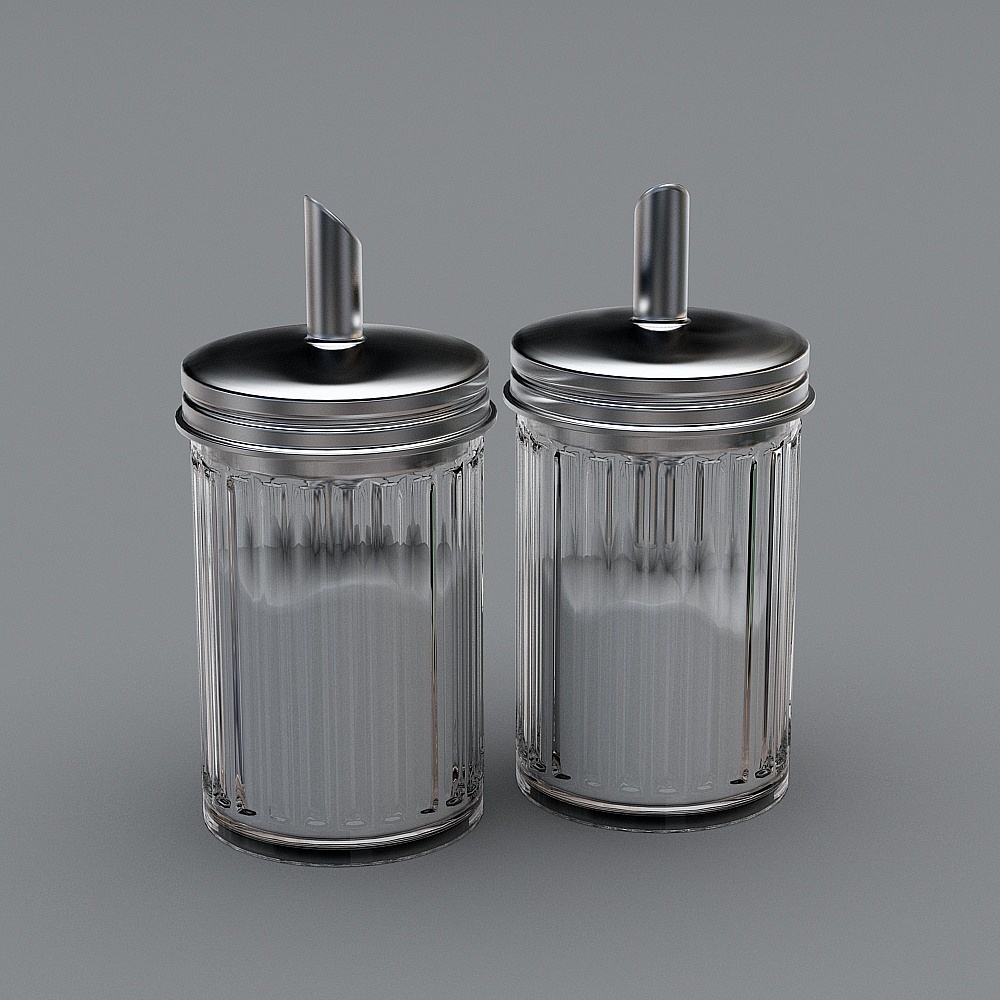 Unique Low-Poly Sugar Jar Set 3D model