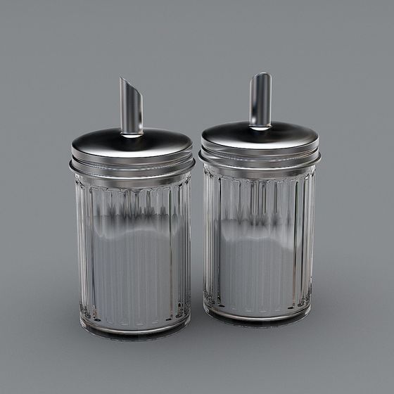 Unique Low-Poly Sugar Jar Set 3D model