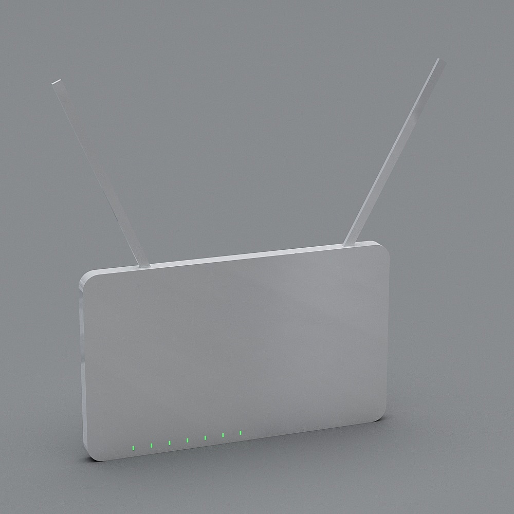 Minimalist Wireless Router 3D Model