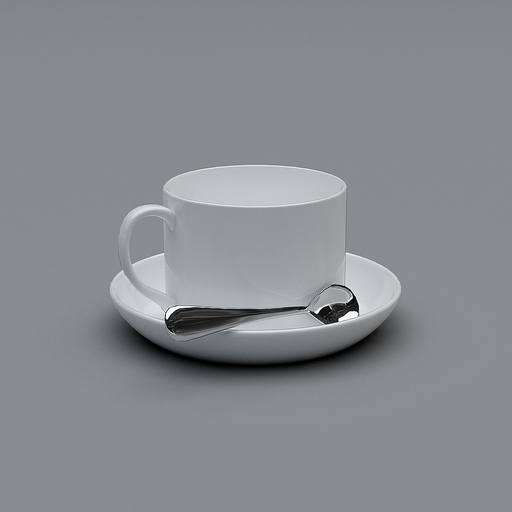 Elegant Minimalist Coffee Cup Set 3D model
