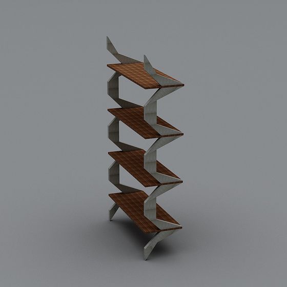 Artistic Spiral Bookshelf 3D model for Modern Spaces