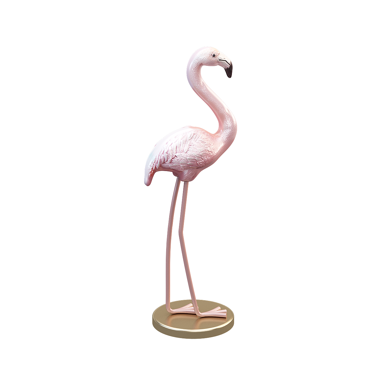 Elegant Pink Flamingo 3D Model – Low-Poly Tropical Bird