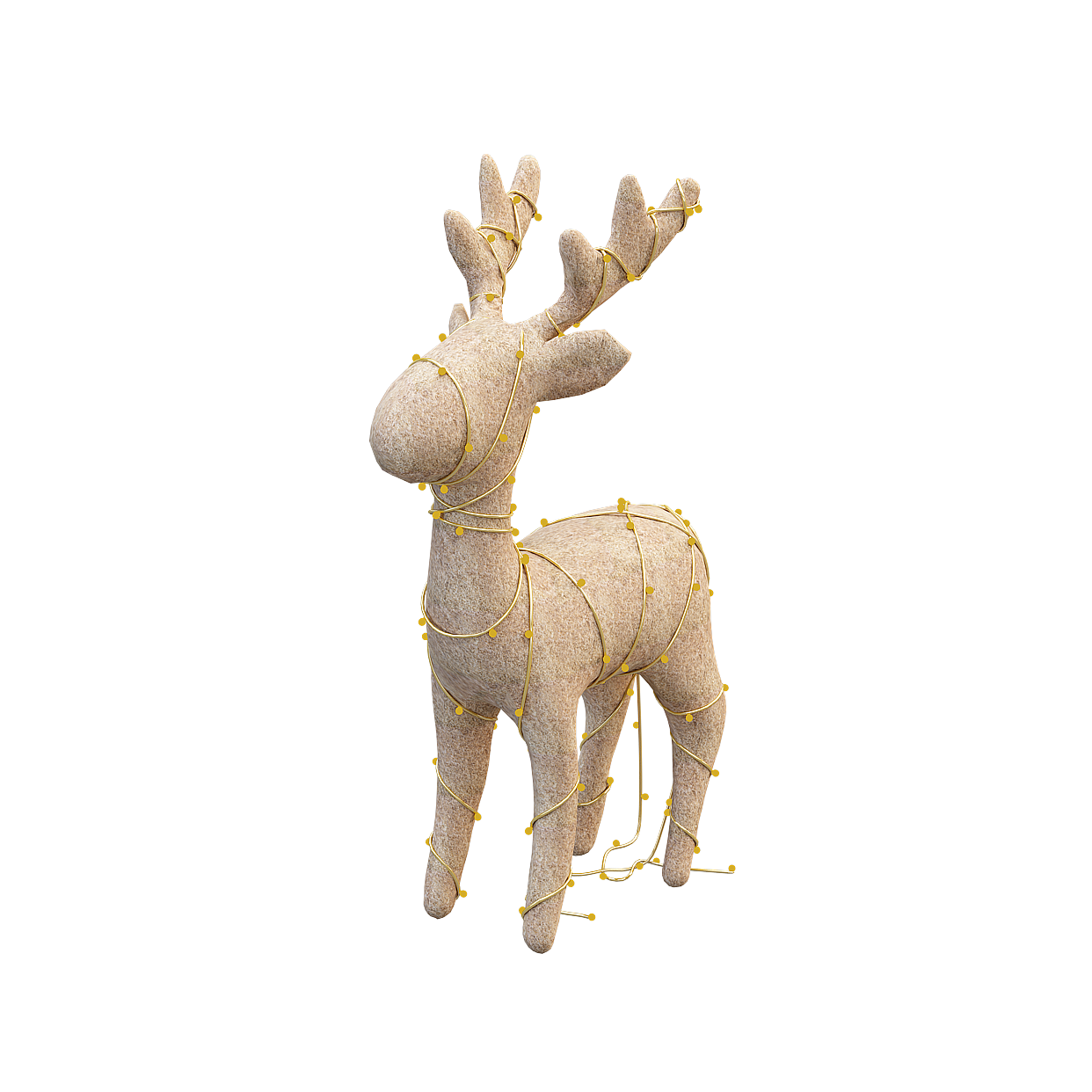 Festive Reindeer 3D Model with Glowing Antler Lights