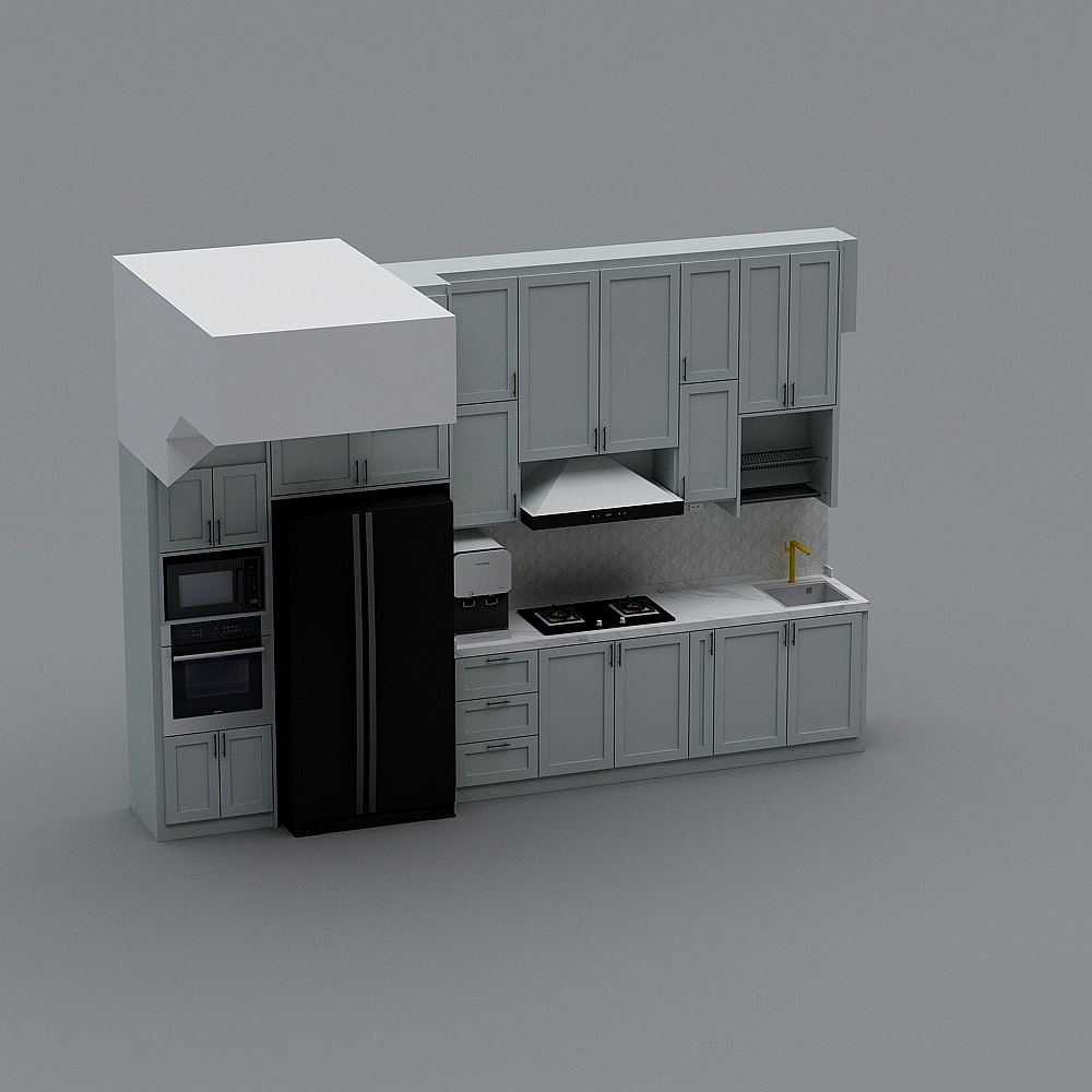 Modern Low-Poly Kitchen Design 3D model
