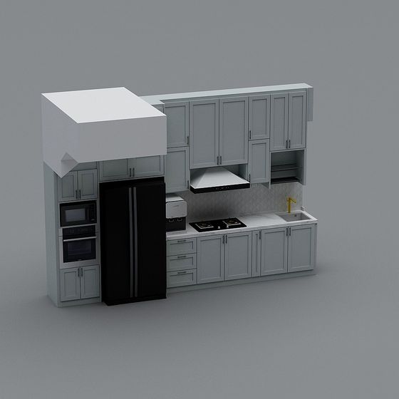 Modern Low-Poly Kitchen Design 3D model