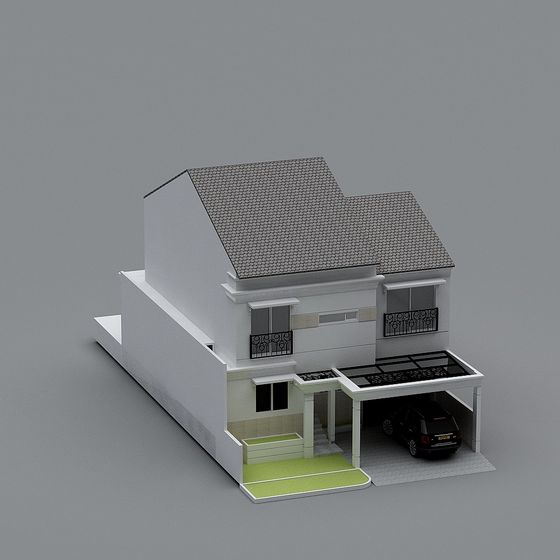 Elegant Minimalist Residential 3D model