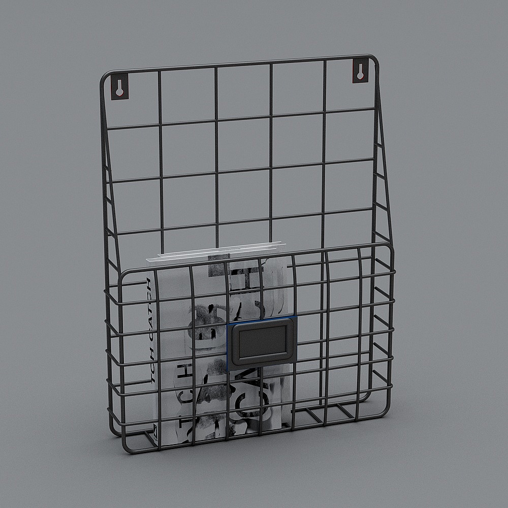 Stylish Metal Magazine Rack 3D Model
