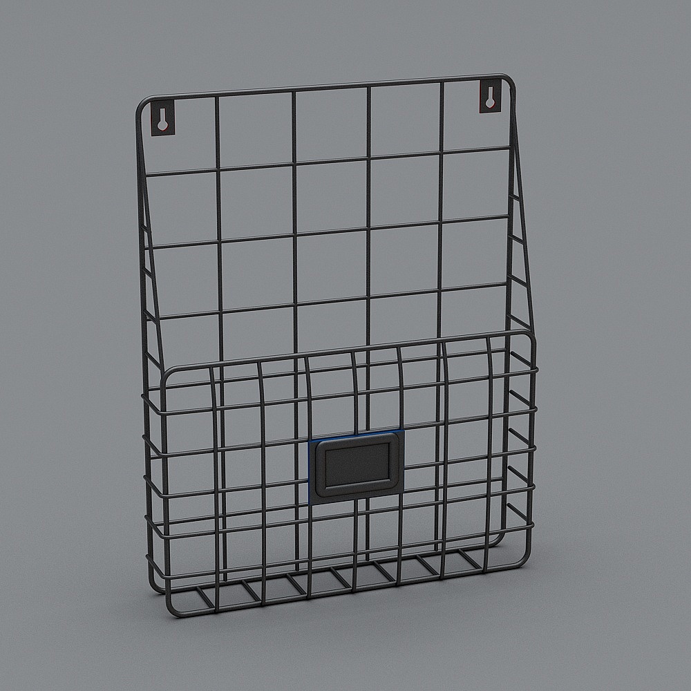Modern Metal Grid Storage Rack 3D model