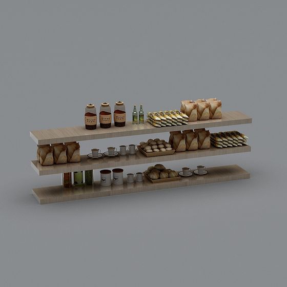 High-Detail Low-Polygon Bread Rack 3D model