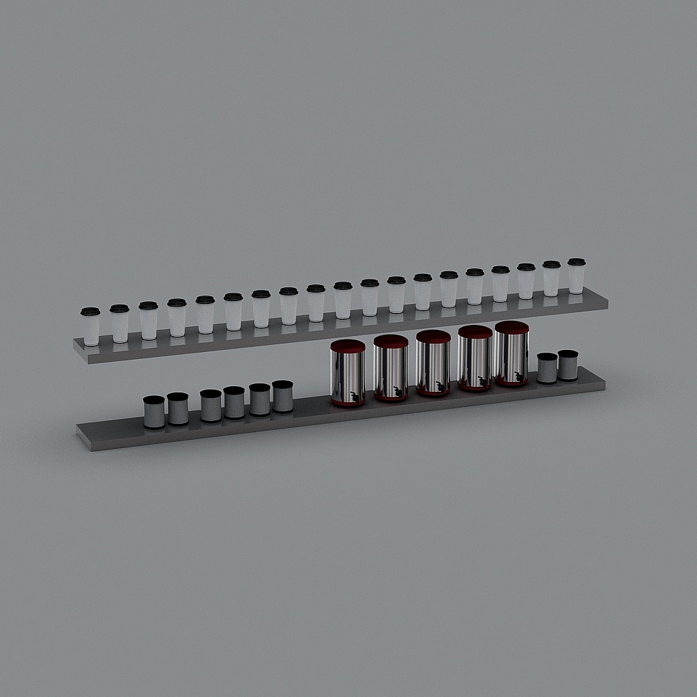 Urban Coffee Station Low Poly 3D model
