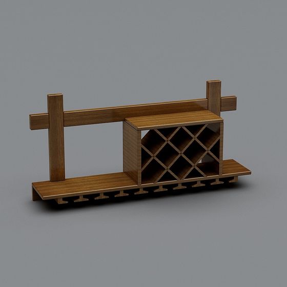 Stylish Low-Poly Bar Cabinet 3D model for Modern Interiors