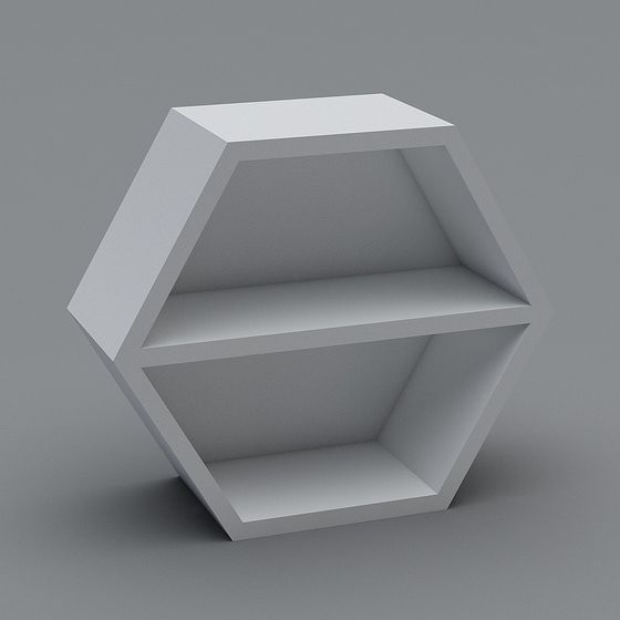 Stylish Hexagonal Bookshelf 3D model