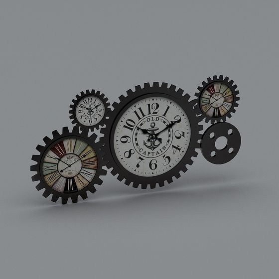 Vintage Gear Clock 3D model