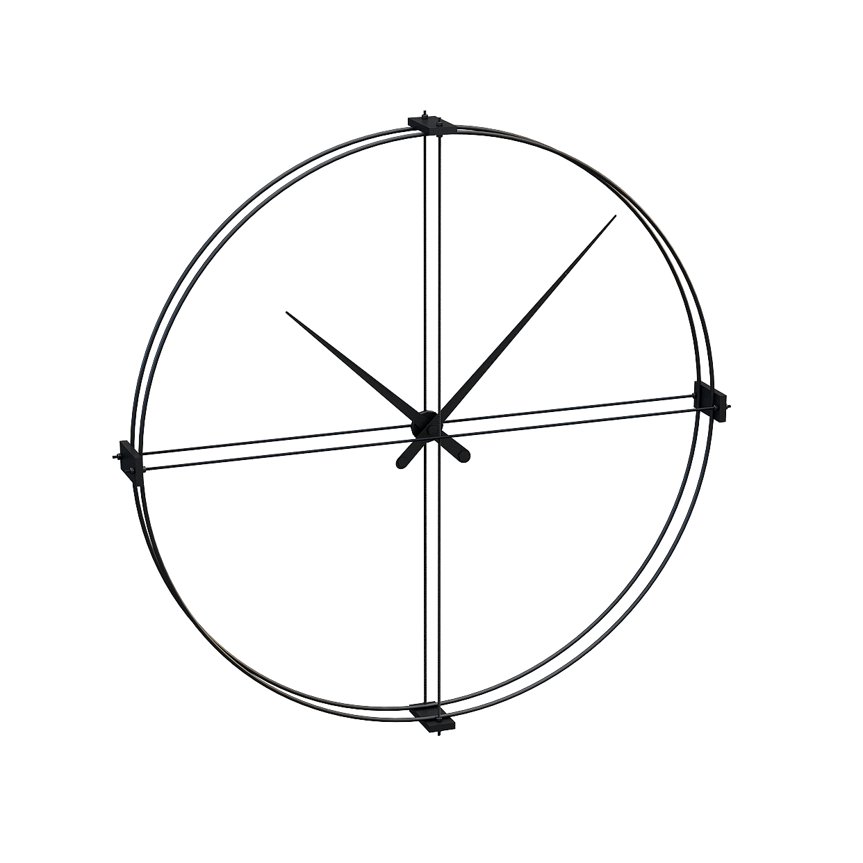 Minimalist 3D Clock Model – Elegant Black Metal Design