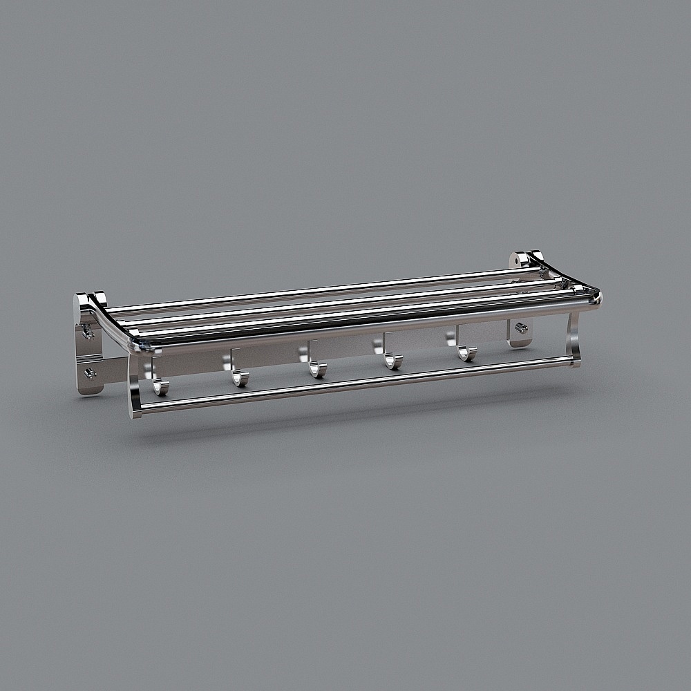 Sleek Bathroom Towel Rack 3D model