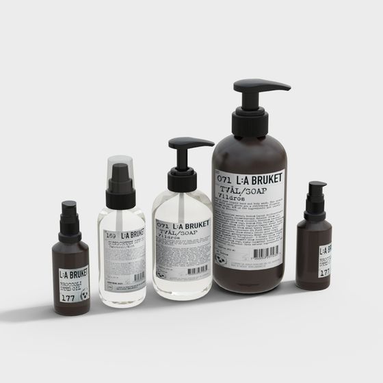L:A Bruket Bottle Collection 3D model for Creative Projects