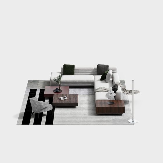 Italy Minotti Modern Living Room 3D Model
