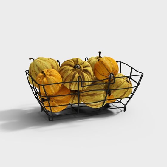 Cozy Pumpkin Basket 3D model for Autumn Projects