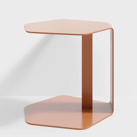 Sleek Curved Side Table 3D model for Modern Spaces