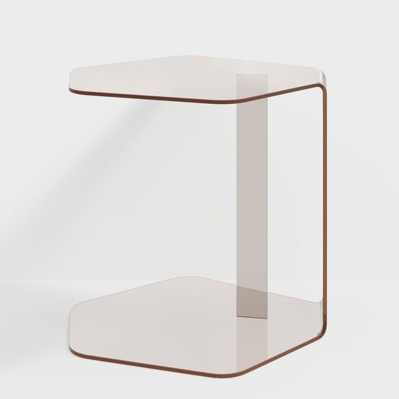Streamlined Side Table 3D model for Modern Interiors