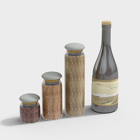 Elegant Glass and Metal Canister 3D model