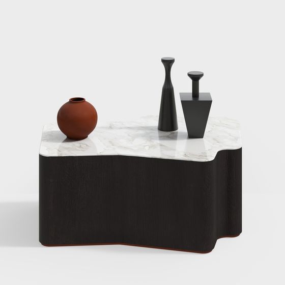 Sleek Marble Coffee Table 3D model