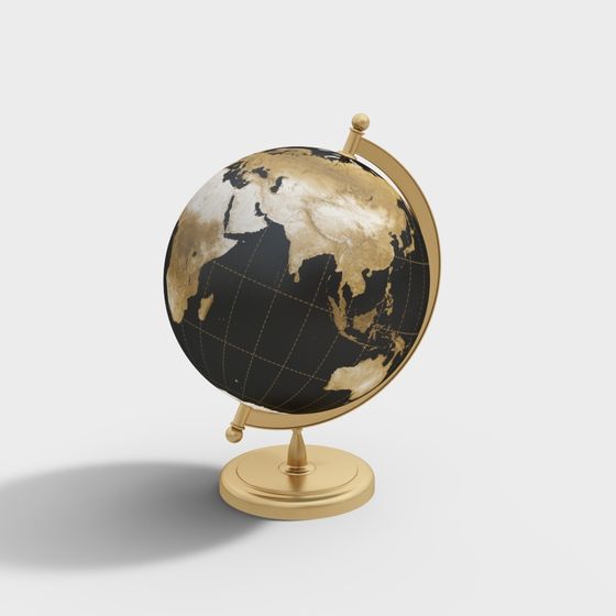 Elegant Low Polygon 3D Globe Model