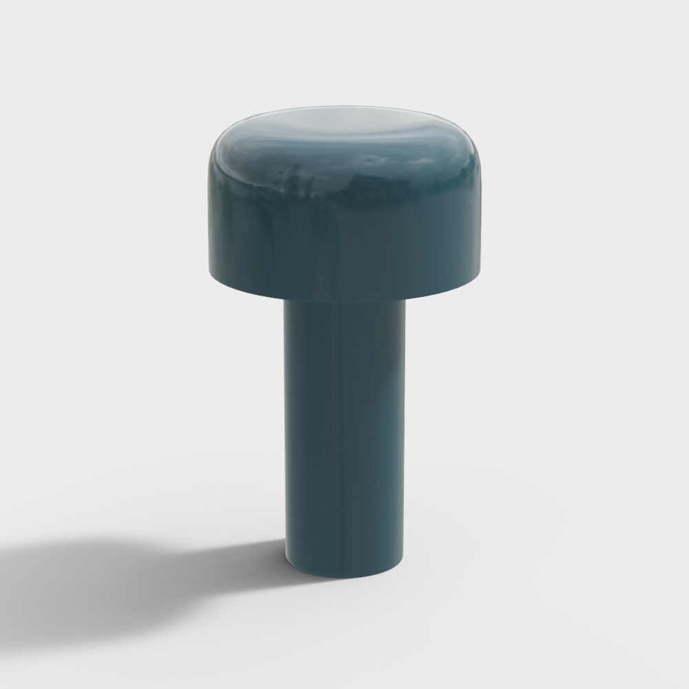 Elegant Minimalist Cylinder Stool 3D Model – Matte Green Design
