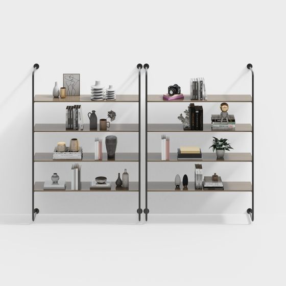Modern Minimalist Bookshelf 3D model