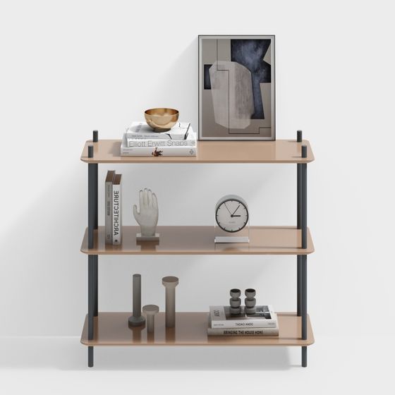 Elegant Low-Polygon 3D Bookshelf Model