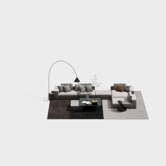 Urban Living Room 3D Model