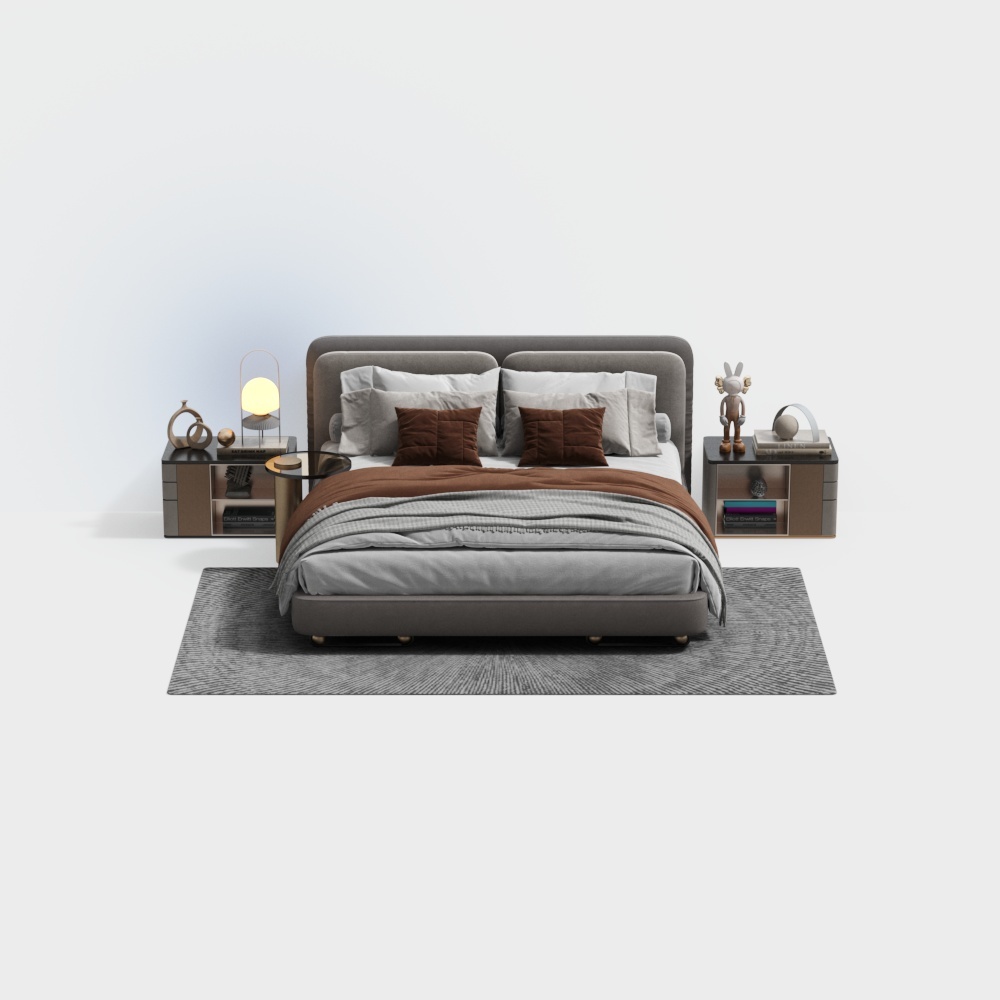 Cama Doble de Lujo Asequible Moderna Minotti