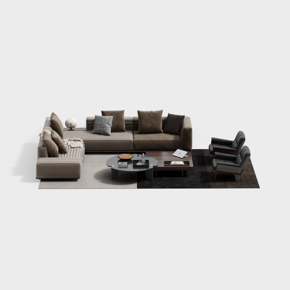 Combinazione tavolo divano moderno MINOTTI
