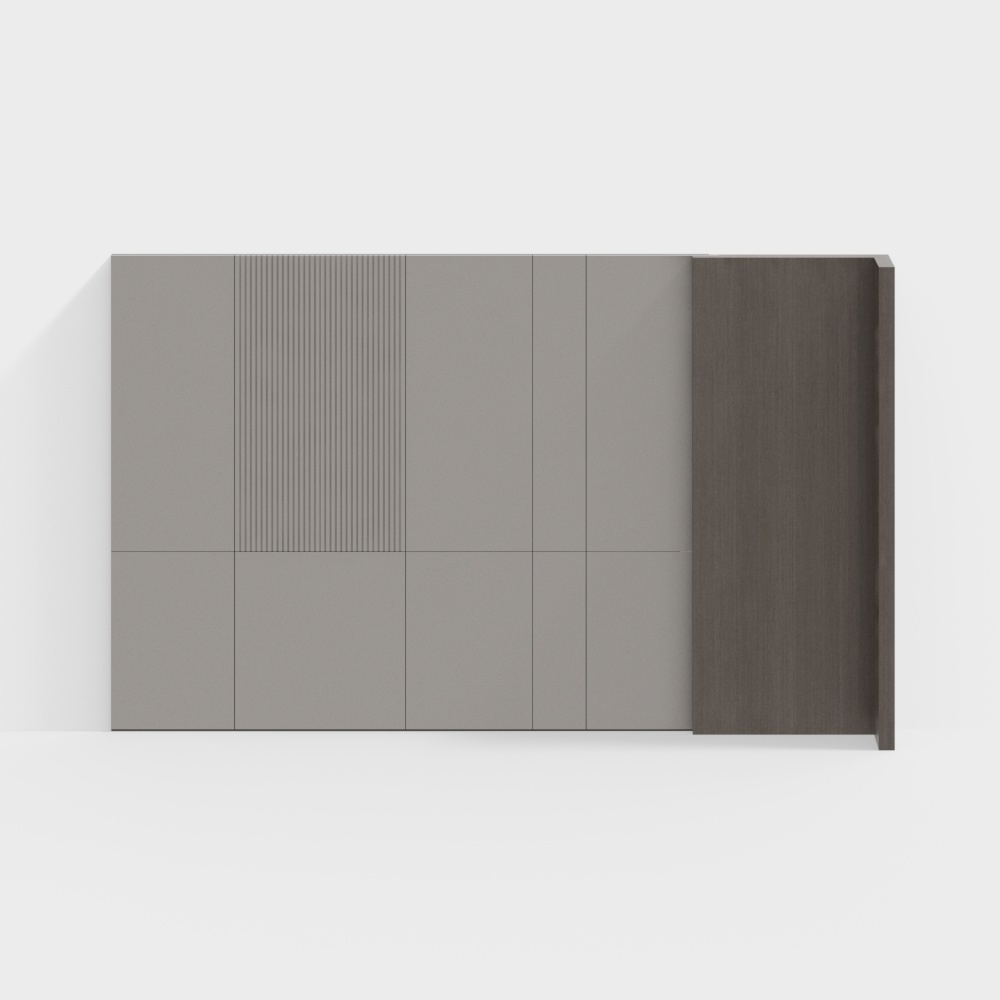 Brown Background Wall 3D Model for Warm Interiors