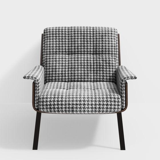 Elegant Houndstooth Pattern Chair 3D model