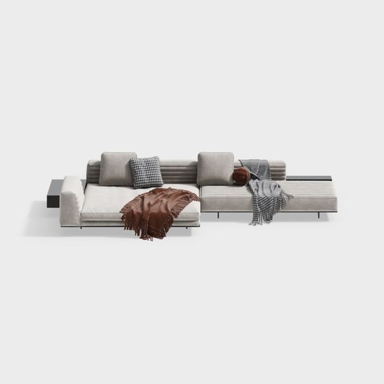 Urban Comfort Low-Poly Sofa 3D model