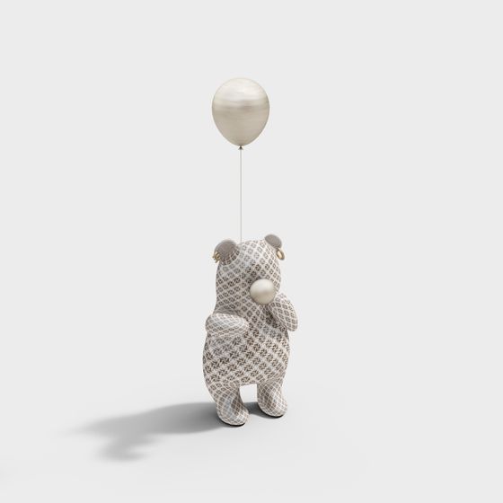Charming 3D Bear Model for Kids' Spaces