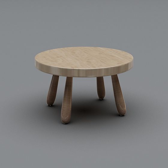 Low-Poly Round Table 3D model