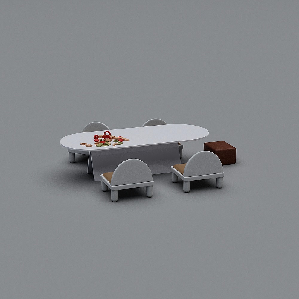Khu vui chơi trẻ em - bộ bàn ghế kết hợp hiện đại