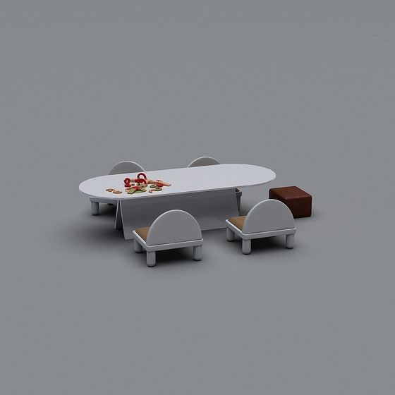 Children’s Play Table and Chair Set 3D model