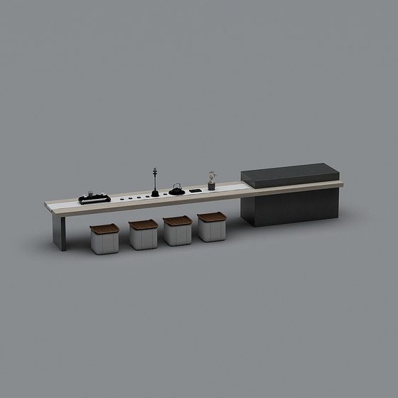 Stylish Urban Bench 3D model for Modern Spaces