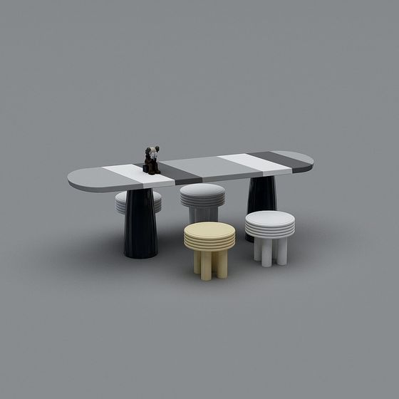 Khu vực giải trí trẻ em văn phòng bán hàng hiện đại - bộ bàn ghế quầy bar 8